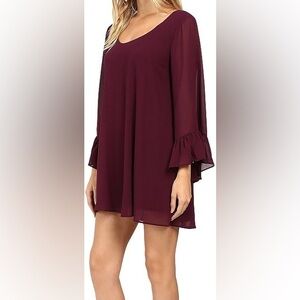 Show Me Your Mumu Boomerang Dress in Dark Plum Chiffon
